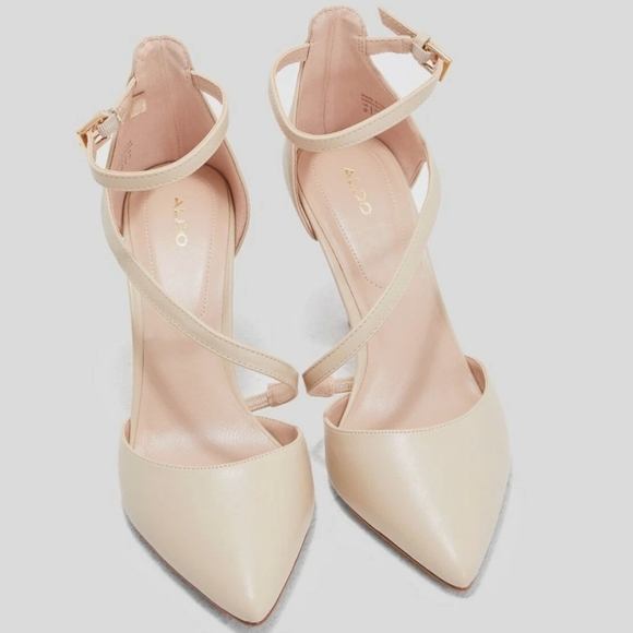 Aldo Vertano SIZE 6.5 Elegant Cream Women's Heels - Picture 3 of 7
